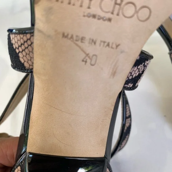 Jimmy Choo Strappy Snakeskin Heels - Size 39.5 (US 9.5) - Picture 6 of 12